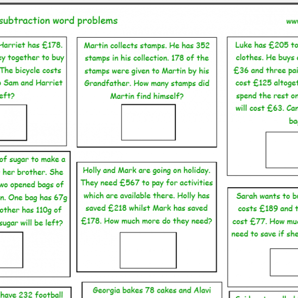 Year 3 Addition And Subtraction Word Problems TeachTeach