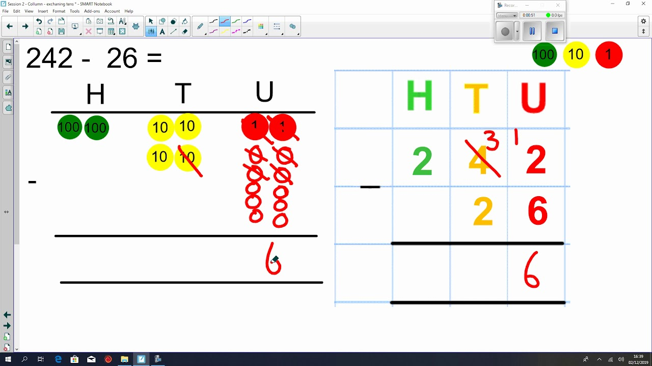 Year 3 Column Subtraction With Exchange In Tens YouTube