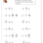 Year 6 Subtracting Fractions Subtracting Fractions 2